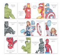 Fakcrkun Superhero Posters, Canvas Motivational Wall Art, Positive Affirmation Prints with Hulk, Spiderman, Educational Wall Decor for Boys Room, Playroom Decor (12)