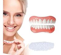 Fake 2 PCS Dentures for Upper and Lower Jaw Natural Comfortable Realistic Regain Confident Smile with Safe Materials