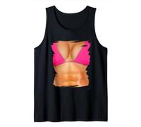 Fake Abs Shirt Bikini Body Muscle Six Pack Fake Big Boobs Tank Top