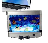 Fake Aquarium | Artificial Aquarium with Moving Fish - Cute Realistic Quiet Decoration Light for Room Birthday Baby Kids Adults