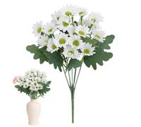 Fake Artificial Flower Small Wil Artificial Plants Fake Chamomile Bouquet, Table Centrepieces for Home Garden Office Hotel Planter Living Room Bathroom Backyard Paths Basket