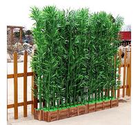 Fake Bamboo Plant 8 14 18 20 Pole, Artificial Bamboo Tree Indoor Outdoor with Wood Base, Wall Greenery Privacy Screen for Balcony Exterior Deck Garden (Color : L 100cm/3.3ft-18 Pole, Size : H 1.8m/6