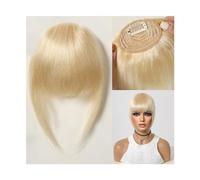Fake Bangs 100% Human Hair Bangs Natural Dark Brown French Bangs Hair Clip in Bang Fringe with Temples Hairpiece for Women Clip on Air Bang Bangs Hair Clip Extensions(005-5)