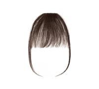 Fake Bangs 3g Air Bangs Wig Human Natural Black Brown Thin Invisible Fake Hairpiece Clip in Fringe Human Hair Extension for Women Bangs Hair Clip Extensions(#2)