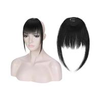 Fake Bangs Bangs with Temples Real Human Hair Light Fringe Bangs Natural Clip Hair Piece for Women Girls Natural Bangs Hair Clip Extensions(#1)