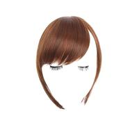 Fake Bangs Black Brown Hair Bangs Clip in Sweeping Side Fringe Fake False Bang Extensions Natural Synthetic Hairpiece Hair Piece Bangs Hair Clip Extensions(1)