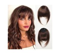 Fake Bangs Clip In Bangs 100% Human Hair Extensions Blonde Bangs French Thick Bangs Clip On Bangs Hair Hairpieces for Women Daily Easy Wear Bangs Hair Clip Extensions(HLH1005-1)