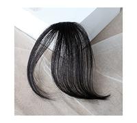 Fake Bangs Clip in Bangs, Thin Natural Fake Fringes Hairpiece Front Clip on Air Bangs Straight Fringe Bang Hair Extensions Fake Hair Pieces for Women Bangs Hair(Natural black)