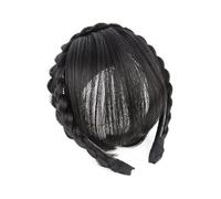 Fake Bangs Hair Accessories Synthetic Headband Air Bangs Wigs with Braids Heat Resistance Clip in Hair Extensions Hairpieces for Women Bangs Hair Clip Extensions(2)