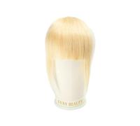 Fake Bangs Human Hair Bangs 3 Clips 3D Blunt Cut Natural Hair Bangs OverHead Clip in Hair Extensions Non-Remy 2.5"x4.5" Black Brown Blonde Bangs Hair Clip Extensions(Light Blonde 613)