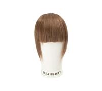 Fake Bangs Human Hair Bangs 3 Clips 3D Blunt Cut Natural Hair Bangs OverHead Clip in Hair Extensions Non-Remy 2.5"x4.5" Black Brown Blonde Bangs Hair Clip Extensions(Medium Brown 06)