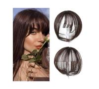 Fake Bangs Synthetic 3D Bangs Invisible Seamless Head Hair Air Bangs Overhead Natural Invisible Increase Hair Volume Bangs Hair Clip Extensions(Dark brown)