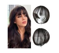 Fake Bangs Synthetic 3D Bangs Invisible Seamless Head Hair Air Bangs Overhead Natural Invisible Increase Hair Volume Bangs Hair Clip Extensions(Light brown)