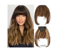 Fake Bangs Synthetic Bangs Hair Clip In Extensions Natural Fringe Bangs Clip In Front Neat Flat Bang Short Straight Hair Bangs Bangs Hair Clip Extensions(SW65-12H22)