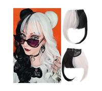 Fake Bangs Synthetic Bangs Hair Clip In Extensions Natural Fringe Bangs Clip In Front Neat Flat Bang Short Straight Hair Bangs Bangs Hair Clip Extensions(SW65-06)