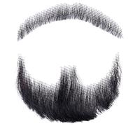 Fake Beard, Fake Beard Human Hair Realistic Beard Fake Mustache Invisible Fake Facial Hair Costume Beard Lace Beard for Men Dressing Halloween Cosplay Costume Party Black Realistic Beard Fake Mustach