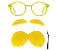 Fake Beard Fake Mustache Eyebrows Stick on Mustaches Funny Old Man Costume Mustache Stickers Party Cosplay