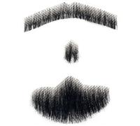 Fake Beard Human Hair Realistic Beard Fake Mustache Invisible Facial Hair Costume Lace for Men Dressing Halloween Cosplay Costume Party, Style 1