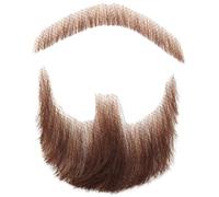 Fake Beard Human Hair Realistic Beard Fake Mustache Invisible Fake Facial Hair Costume Beard Lace Beard for Men Dressing Halloween Cosplay Costume Party Brown, Fake Beard