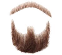 Fake Beard Human Hair Realistic Beard Fake Mustache Invisible Fake Facial Hair Costume Beard Lace Beard for Men Dressing Halloween Cosplay Costume Party Brown Fake Mustache
