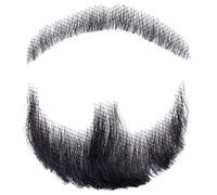Fake Beard Human Hair Realistic Beard Fake Mustache Invisible Fake Facial Hair Costume Beard Lace Beard for Men Dressing Halloween Cosplay Costume Party Black Fake Beard