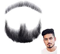 Fake Beard, Invisible Fake Facial Hair, False Goatee Costume Beard, Fake Mustache for Halloween Dressing Entertainment Drama Party (Style 1) Black
