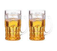 Fake Beer Glasses, 400ml Double Layer Funny Beer Stein, Fake Double Fake Beers Mug with Mezzanine, Realistic Prank Cup for Bars Beverages (2Pcs)