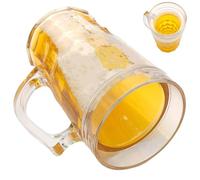Fake Beer Mug - Double Layer Fake Beer | Novelty Oktoberfest Beers Tankards | Delicate Mug | Creative Tricky Beers Tug | Mezzanine Forgive Beer Mug with Handle for Jokes e
