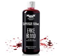 Fake Blood 500ml by Moon Terror Halloween SFX Pro Horror Make up for Vampire Zombie Theatre Special Effects Realistic Halloween Washable Fake Blood Makeup for Clothes