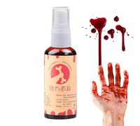 Fake Blood, Artificial Bloods Face Makeup, 30ml Scary Prank Props & Nozzle 6 Ounces, Role Play Accessories for Drama Performers Teens Adults Women Men Halloween Costume Party