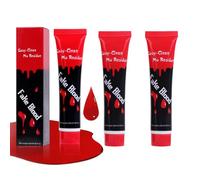 Fake Blood for Halloween Makeup, Fake Blood Washable for Scar Wounds, Halloween Blood for Cosplay SFX Zombie Vampire Makeup, 28ml (84 ml (3pcs))