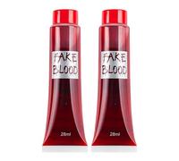 Fake Blood Halloween Makeup - 28ml 2 Pack - Washable Fake Blood Tube Realistic Horror Make up for Face & Body Paint - Matched with Special Effects on Stage & Costume Prop for Scary Looks