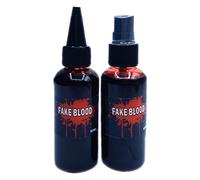 Fake Blood Makeup Kit | 60ml Cut Flesh Wound Fake Blood Washable | Halloween Cosplay Supplies for Masquerade Theatre Performance Short Film Escape Room Horror Theme Party