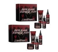 Fake Blood Makeup Kit, Coagulated Blood Gel, Blood Splatter, Stage Blood, Realistic Special Effect Makeup Kit for Zombie Vampire Monster Halloween Costume (2PC)