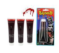 Fake Blood Set, 85 Ml Coagulated Gel Blood, Realistic Horror Fake Blood, Halloween Trick Fake Blood, Halloween Washable Fake Blood Makeup for Clothes, Zombie, Vampire Cosplay & Dress Up