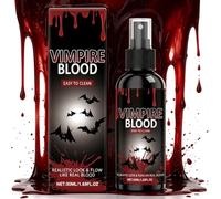 Fake Blood Spray, Halloween Fake Blood, Washable Fake Blood Makeup Kit, Real-Looking Stain Effect for Zombie Vampire Cosplay, Halloween Dress-Up Party Accessory for Skin & Clothes, 50ML