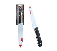 Fake Bloodied Knife Prop 31cm - Halloween Horror Costume Accessory, Realistic Bloody Kitchen Knife for Fancy Dress, Haunted House & Party Decoration