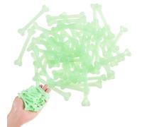 Fake Bones, 50pcs 7cm Glow in Dark Plastic Bones, DIY Halloween Skeleton Bones Toy for Stage Performance, Haunted House Halloween Decorations (Green)