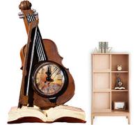 Fake Books for decoration | Retro Clocks for Living Room - Aesthetic 3D Violin Table Clock for Aesthetic Collection Bedroom, Office, Library, Home