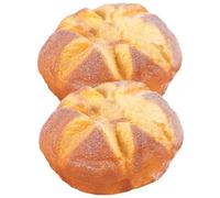 Fake Bread Food, 2pcs Realistic Artificial Bread, 1:1 Size with Air Holes & Cracks, Elastic Food Display Props For Photography Bakery Decor, 8x4 inch