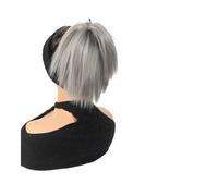 Fake Bun Messy Bun Hair Piece Elastic Band Synthetic Short Straight Ponytail Extension for Women Girl Women(Dimgray)