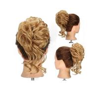 Fake Bun Synthetic Hair Buns Hairpiece Messy Fluffy Curly Chignon Ponytail Extensions with Elastic Rubber Band Women(27)