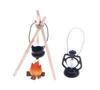 Fake Camp Fire - Realistic Glow, Compact Build, Mini Flame | Handcrafted Decorative Prop, Imitation Bonfire Accent Piece for Doll House Setup, Toy House Scene, Creative Play Display, Miniature