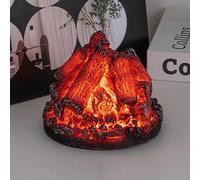 Fake Campfire Night Light, 3D LED Artificial Fake Fire Pit Firewood Lamp with Realistic Log Electric Faux Fireplace Flameless Candle Battery Operated, Halloween Christmas Festival Party Decorations