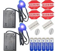 Fake Car Alarm, Dummy Car Alarm,(Batteries Included) LED Light Simulate Imitation Security System, Warning Anti-Theft Flash Blinking Lamp (2Pack, Blue)