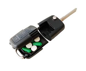 Fake Car Key Diversion Safe - Hidden Secret Compartment Stash it Box Discreet Decoy Car Key Fob to Hide Store Money, Jewelry Small Container to Keep Valuables Safe in Plain Sight Storage Keychain (1)