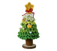 Fake Christmas Tree | 7-Layer Handmade Crochet Gradient Colorful Tree - Holiday Ornaments for Car Home Tabletop Fireplace Mothers Day Office Indoor
