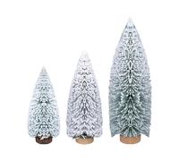 Fake Christmas Tree - Snow Frost 3 Piece Festival Miniature | Handmade Tabletop Christmas Tree - for Apartment Office Desktop Indoor Home