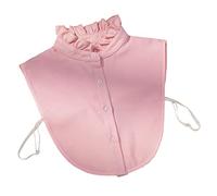 Fake Collar Detachable Collar Blouse Half Shirts Lace Decorate False Collar for Women & Girls Work Favors, Pink-lotus Leaf, 8-20