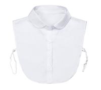 Fake Collar Detachable Dickey Collar Blouse Half Shirts Peter Pan Faux False Collar for Women & Girls Favors, Round Collar, White, One Size